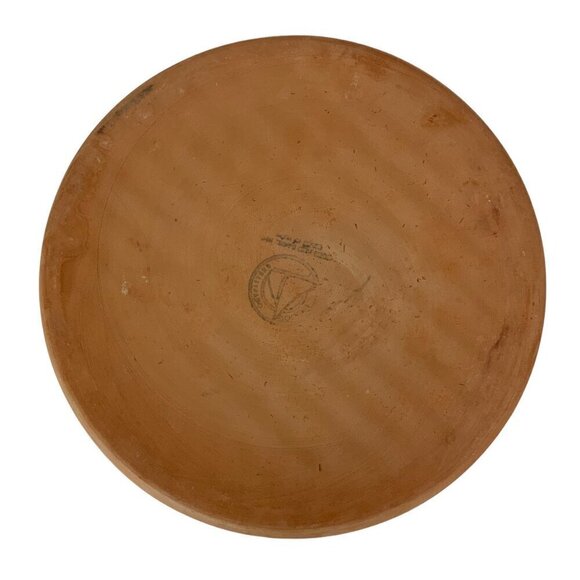 Cabin Fever Chip & Dip Platter Glazed Blue Interior Terracotta Exterior Made In - Picture 5 of 9